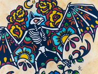 Image 4 of Traditional Tattoo Bat Skeleton Art Print 