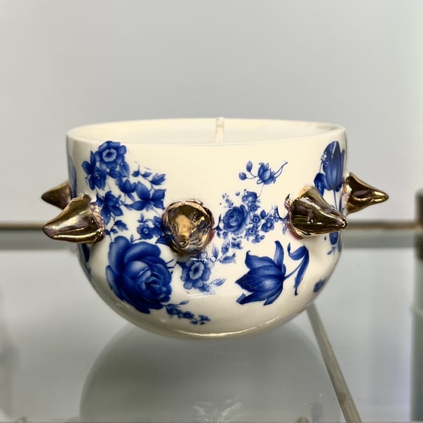 Image of Hand Poured Candles In BDSM Spiked Cups with 22Kt Gold