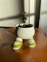 Image 1 of String of Hearts in Walking Legs Egg Cup GREEN (4 TOTAL)