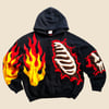 REWORKED FLAME 3D PUFF SKELETON HOODIE SIZE XL