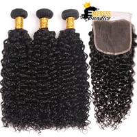 Image 1 of 3 Bundles With Closure- Kinky Curly 