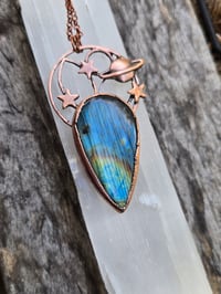 Image 2 of Electroformed THIS IS WHAT SPACE SMELLS LIKE labradorite necklace 01