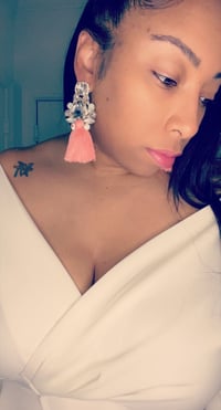 Image 2 of Bombshell tassel earrings PINK