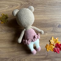 Image 2 of Crochet pink ballerina bear doll