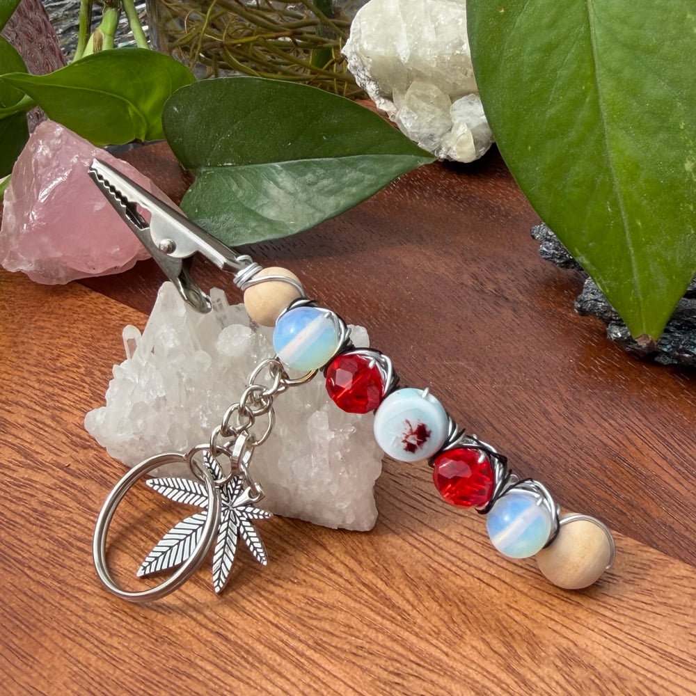 Image of strawberry ice clip keychain