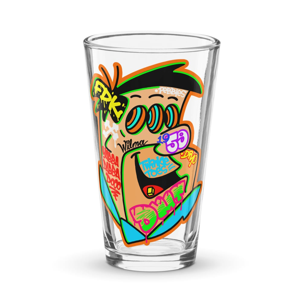 Yabba Dabba Shaker pint glass