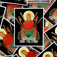 Save Gaza Theotokos Stickers