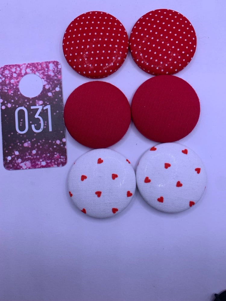 Image of Button Earring 3 set