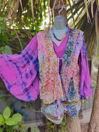 Image 7 of Mykonos sari jewel oversized waistcoat / top 10-18 rainbow