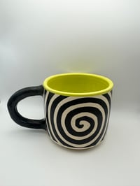 Image 1 of Black + Chartreuse Swirl Mug