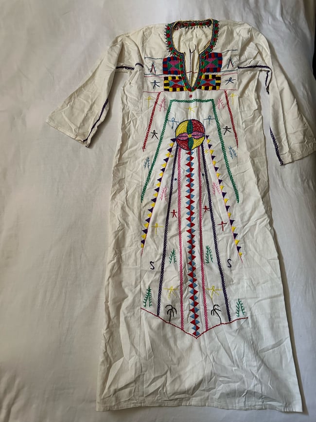  late 1960s hand embroidered COSMIC CAFTAN maxi dress
