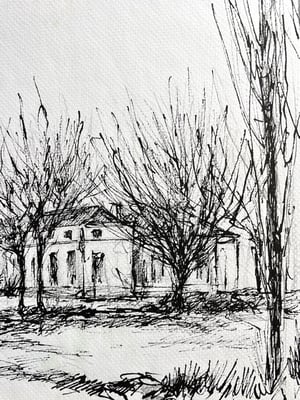 Image of VINTAGE DUTCH DRAWING: LANDSCAPE #11