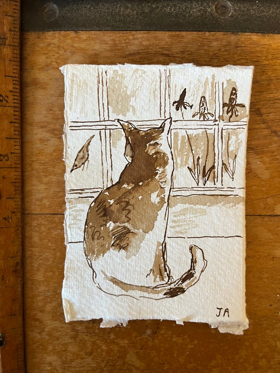 Image of Margot at the window 