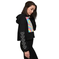 Image 1 of Groovy Love Hearts Crop Hoodie