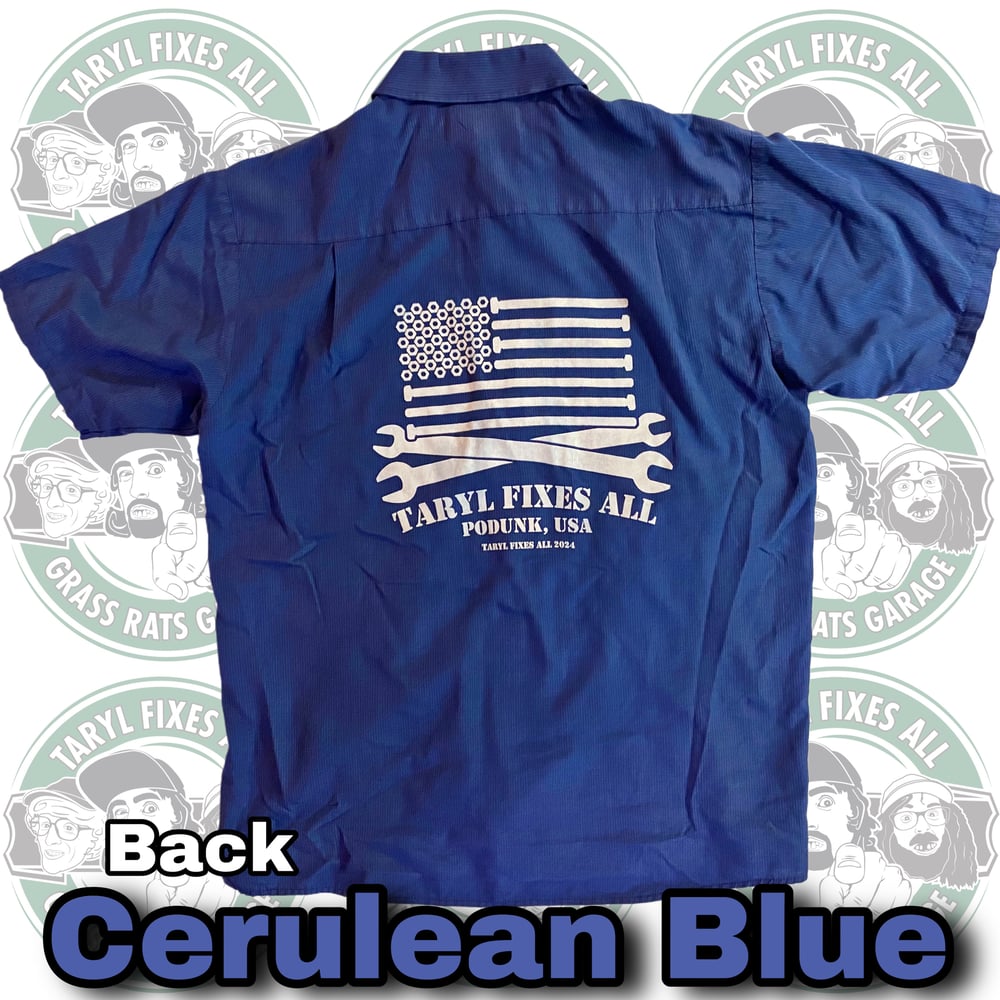 Gently Used Nuts & Bolts Flag Work Shirts (Patch Front)