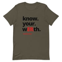 Image 4 of know your wERth Short-Sleeve Unisex T-Shirt Black/Red