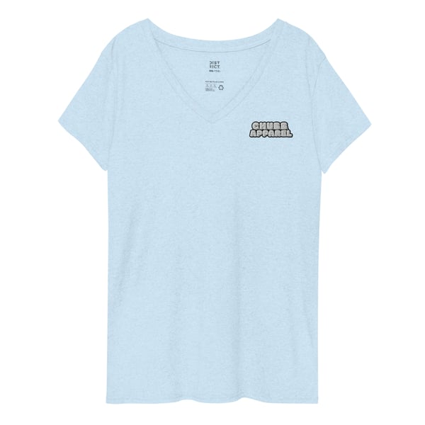 Image of Women’s recycled v-neck t-shirt (Embroidered Logo)