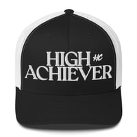 Image 1 of High Achiever Embroidered Trucker Cap with mesh back
