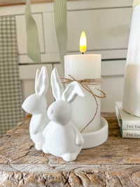 Image 2 of SALE! Porcelain Rabbit Candle Holder