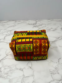 Image 4 of Handmade African Print Boxy Pouch - Diamond Kente