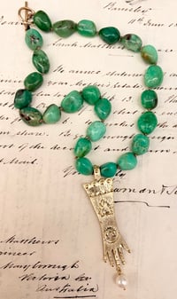 Image 1 of Glove Pendant and Chrysoprase Necklace 