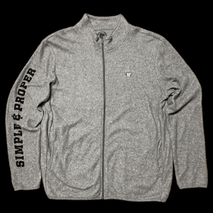 Image of S&P-“Patch+Jumbo Combo” Logo (XL) SAMPLE (1/1) Wool Light Weight Zip-Up (Charcoal)
