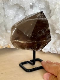Image 1 of Smoky Quartz Natural Point With Rainbows On Stand #2650