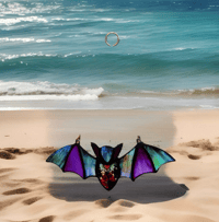 Image 1 of BAT STAINED GLASS SUN CATCHER ACRYLIC 