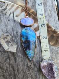 Image 4 of Electroformed extra large labradorite and moonstone necklace