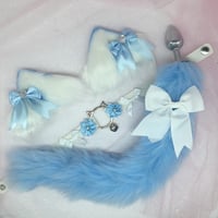 Image 1 of Blue /white Kitten PetPlay Set