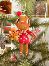 Gingerbread Gal with Candy Cane and Baby Gingerbread I