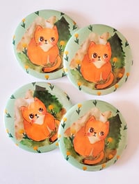 Image 3 of Cat in the mountains - pocket mirror and badges