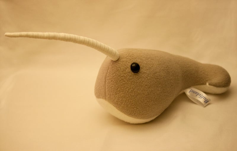 Fluffyland â Tan Plush Narwhal : stuffed toy