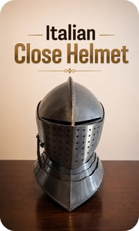 Image 1 of 16th Century close helmet with two visors - Mild Steel