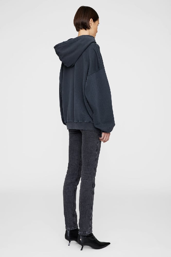 Image of ANINE BING HARVEY HOODIE VINTAGE BLACK