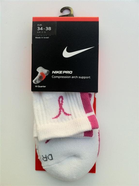 Nike Elite — Nike Elite PRO Basketball Breast Cancer Hi-Quarter White / Pink Socks