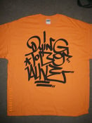 Image of DYING TO BE ALIVE T SHIRT GRAFF STYLE ORANGE