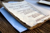 Image of Do It Yourself D-I-Y Simple Rustic Burlap Wedding Invitation - Rustic Barn Wedding with Blue Sky Acc