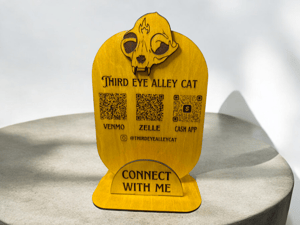 Image of Laser-Engraved Business Card Holder with Scan-Ready QR Code