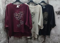 Image 2 of ANIMAL PRINT HEARTS DRAWSTRING TOP