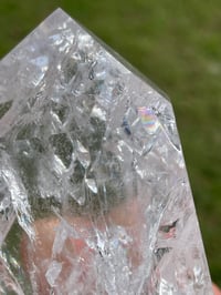 Image 6 of Crackle Quartz Crystal Point With Rainbows #1452