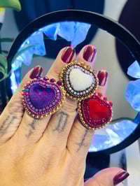 Image 3 of Dark Plum Velvet Heart Ring 