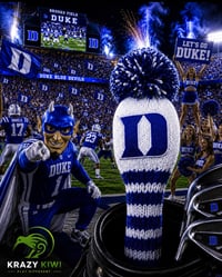 Image 3 of DUKE Blue Devils Custom Golf Club Cover hand knit College football fan gift 