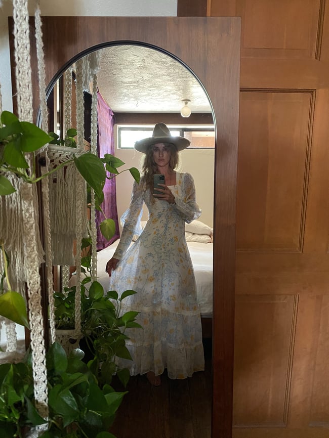 70s Gunne Sax poppy maxi dress