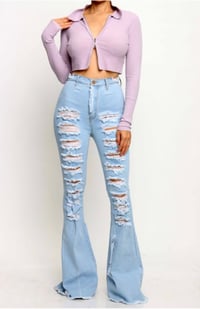 Image 3 of Blame It On Me Distressed Stretch Denim