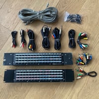 Image 1 of Pair of TEAC PB-64 RCA Patch Bays with Cables and Adapters Bundle • made in Japan