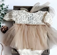 Image 2 of Sitter body-dress for photo shoots | Stella | beige | age 9-12 months
