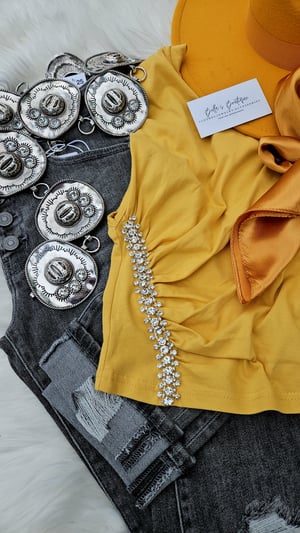 Image of Sunflower Rhinestone Top