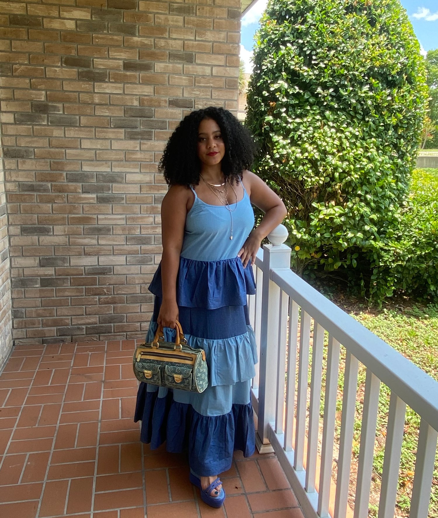 Image of Denim and Ruffles Dress