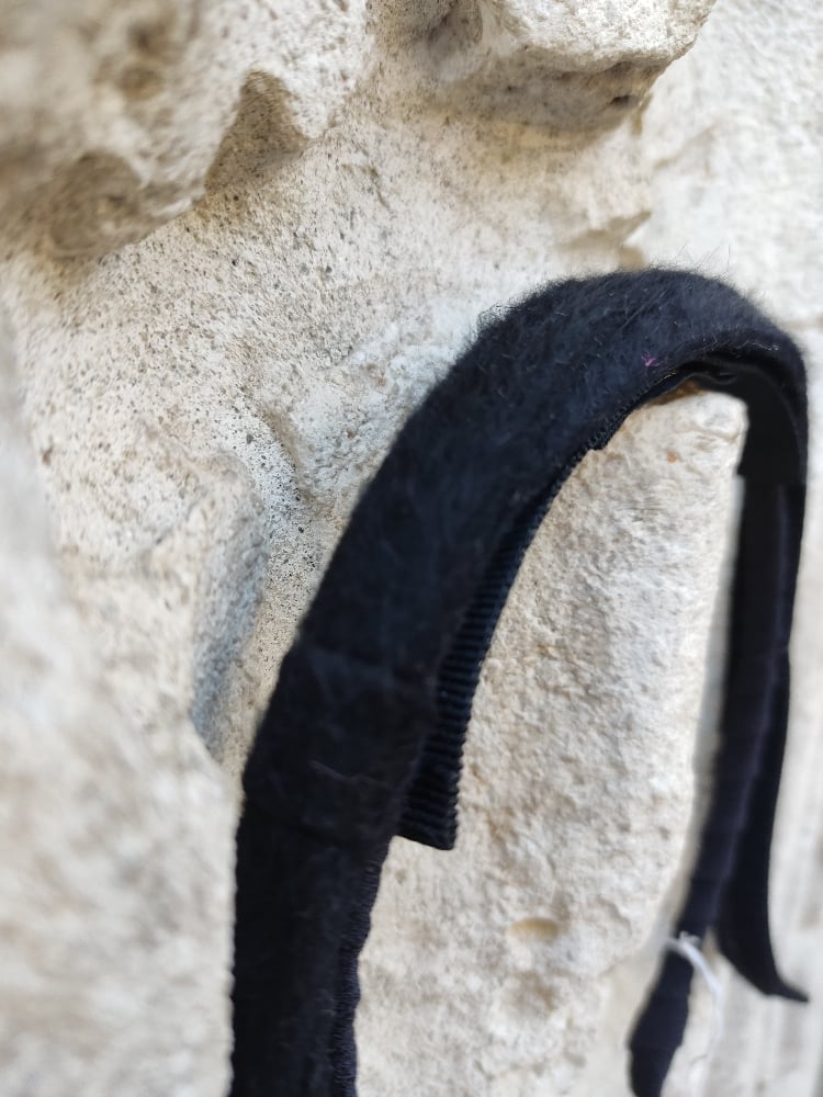 Image of Cerchietto fiocchetto sottile feltro nero